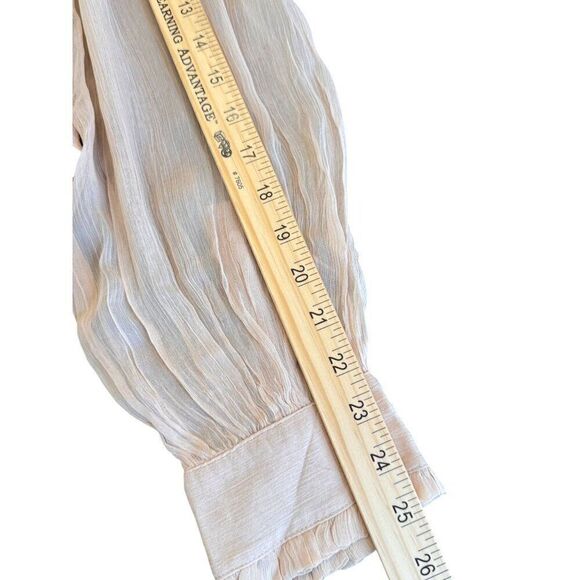 NWT J. Crew Ruffle Button-Up Shirt in Crinkle Chiffon Sz 14 Pale Pink OP $138 - Picture 10 of 12